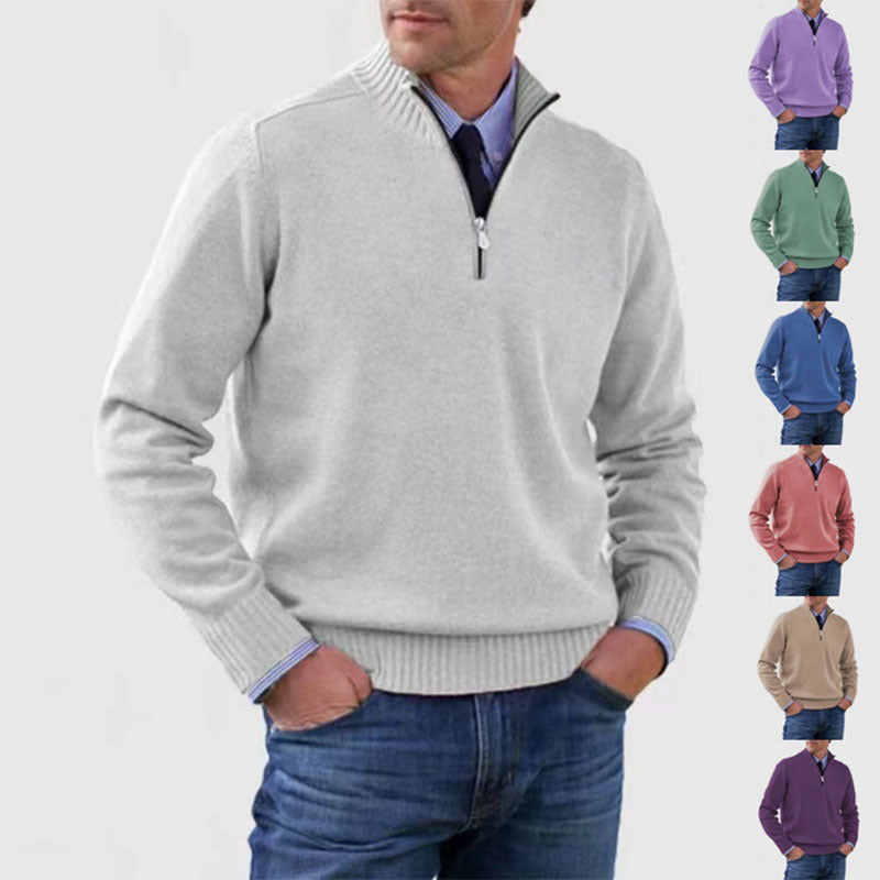 Men's quarter-zip knit sweater