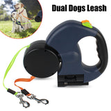 Dual Retractable Dog Leash with Light