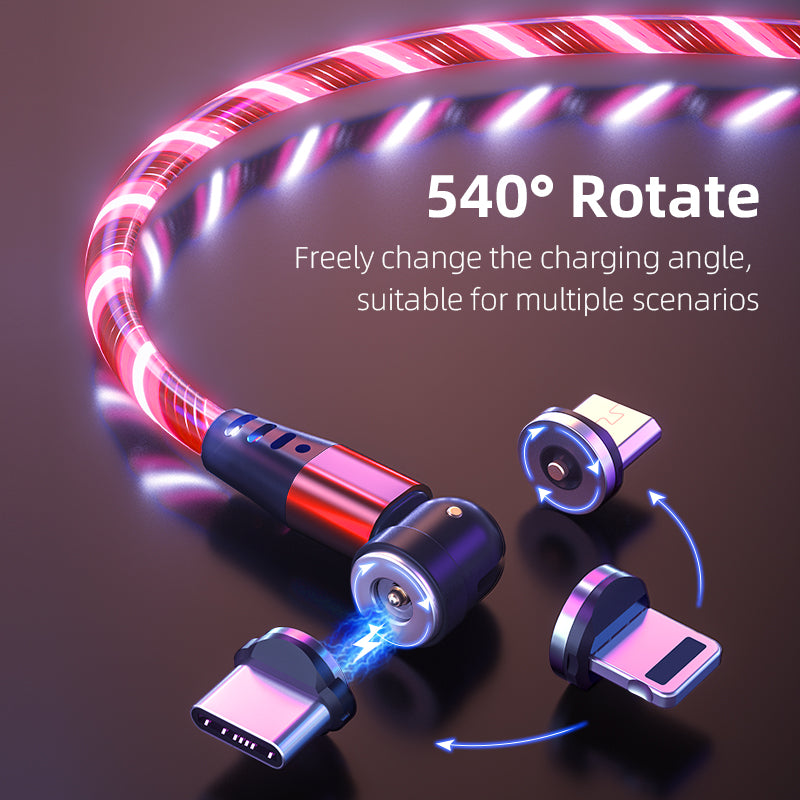 540° Rotating LED Magnetic Charging Cable