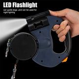 Dual Retractable Dog Leash with Light