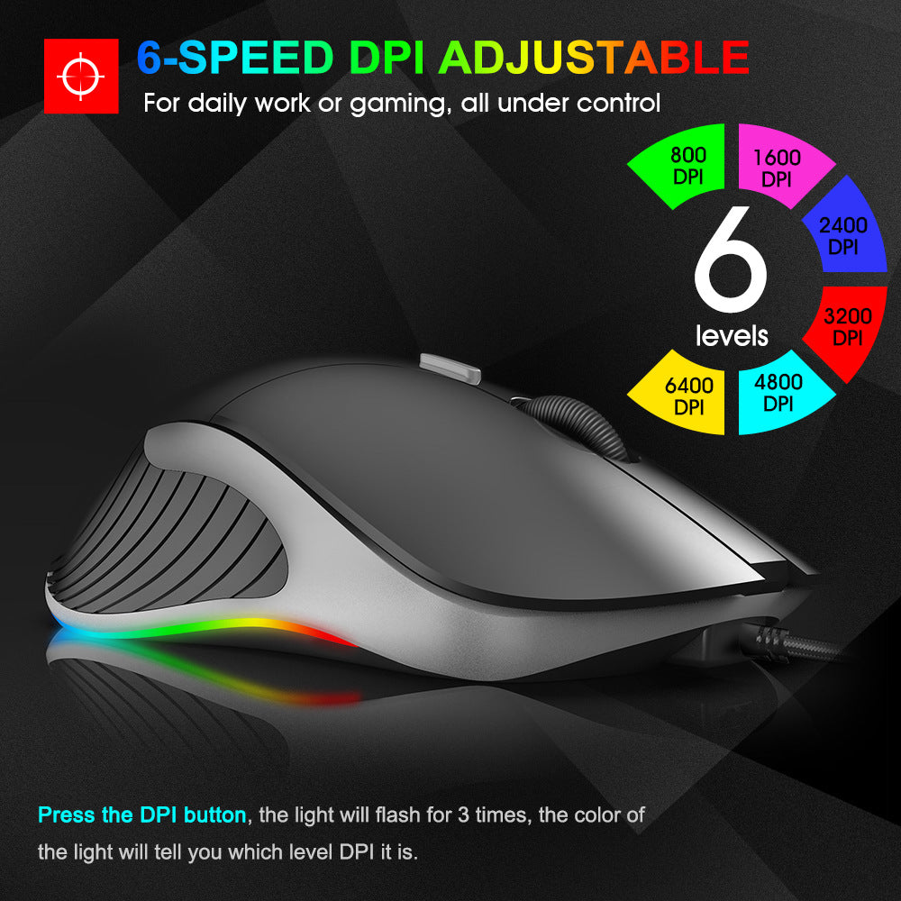Wired RGB Gaming Mouse, 6400 DPI — product image 3 of 5