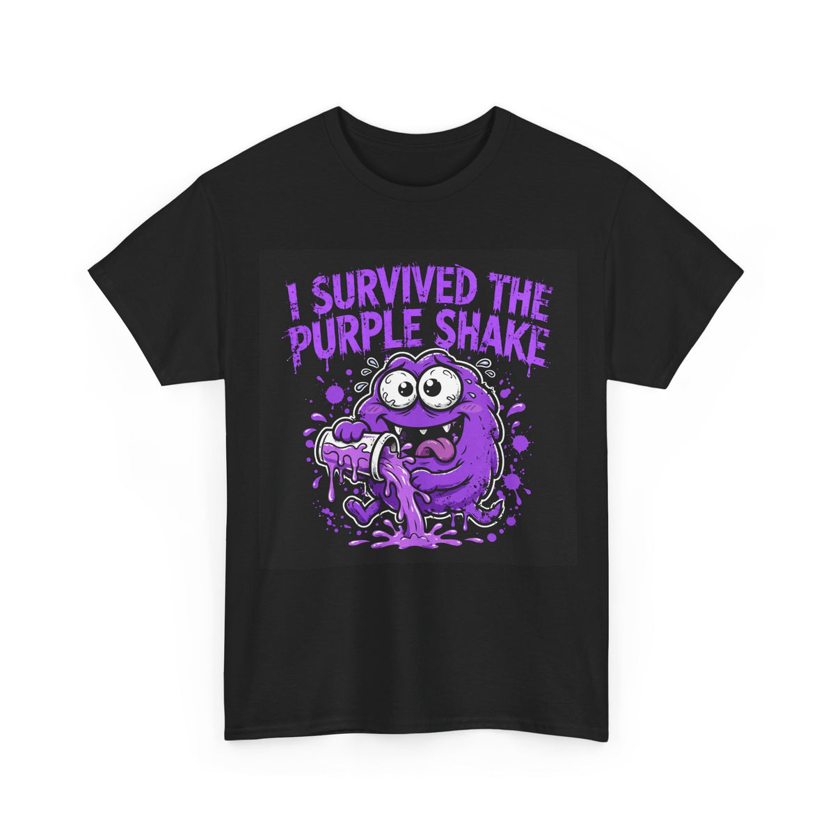 I Survived the Purple Shake - Funny Blob Monster Graphic Tee