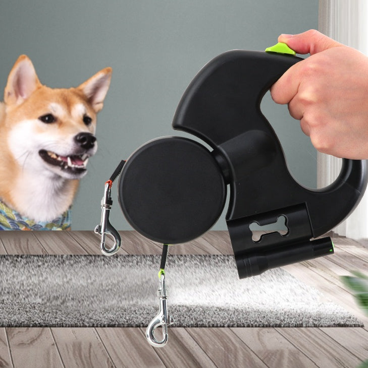 Dual Retractable Dog Leash with Light