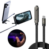 Fast-charging cable folded into a phone stand