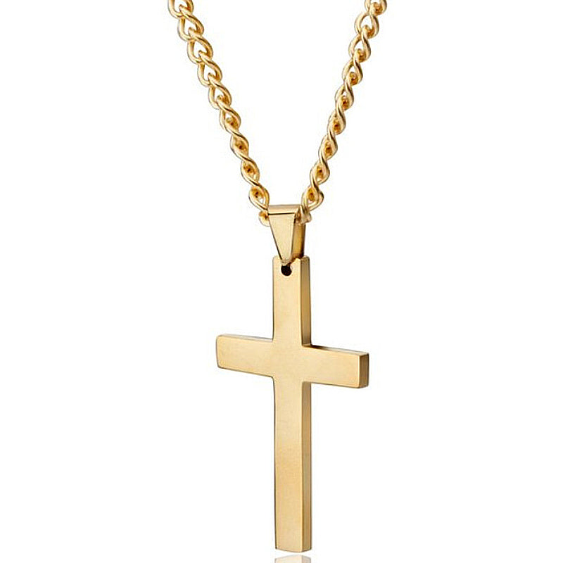 Stainless-Steel Cross Pendant Necklace