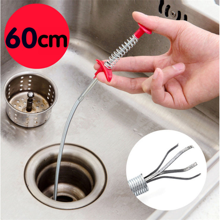 Flexible drain hair and clog cleaning tool