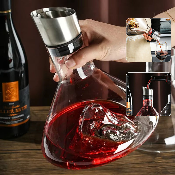 Iceberg-style glass wine decanter
