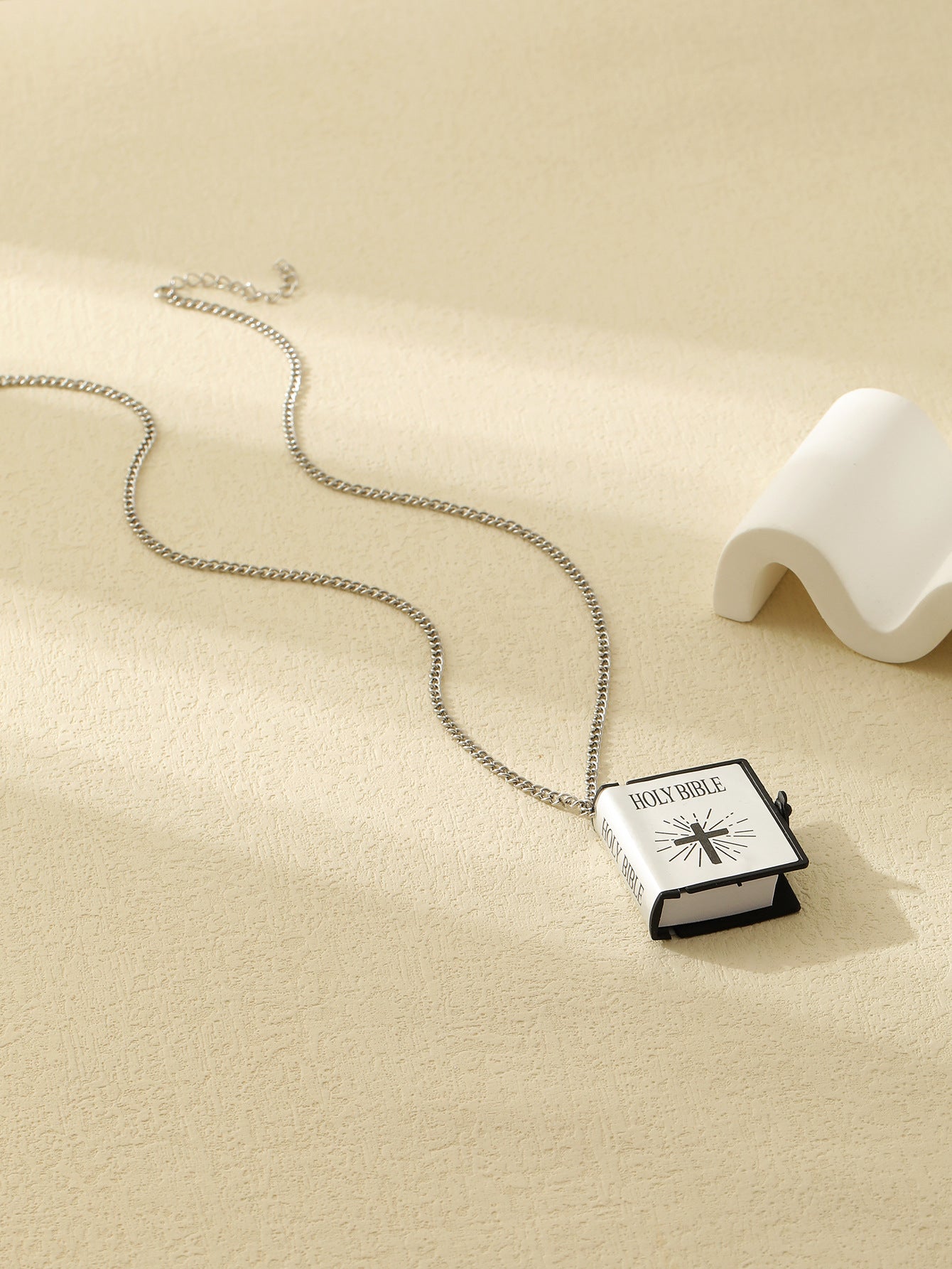 Cross & Bible Pendant Necklace