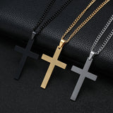 Stainless-steel cross pendant necklace
