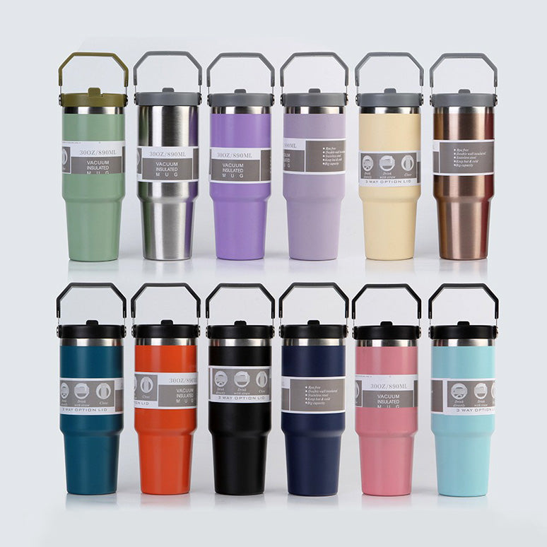 30 oz stainless-steel travel tumbler with handle