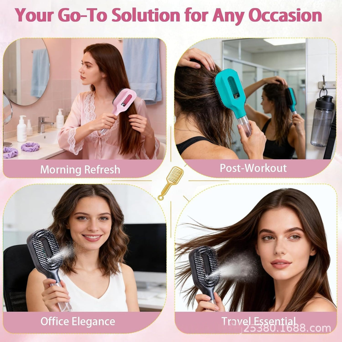 2-in-1 Mist Spray Detangling Hairbrush — product image 4 of 20