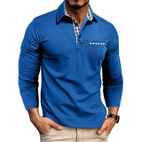 Men’s Plaid-Trim Long-Sleeve Polo Shirt