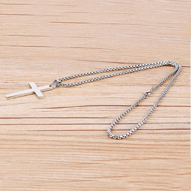 Stainless-Steel Cross Pendant Necklace