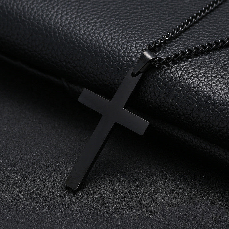 Stainless-Steel Cross Pendant Necklace