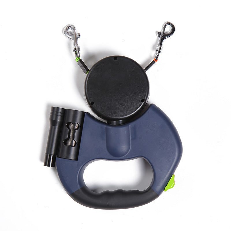 Dual Retractable Dog Leash with Light