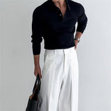 Men’s Slim-Fit Long-Sleeve Knit Polo