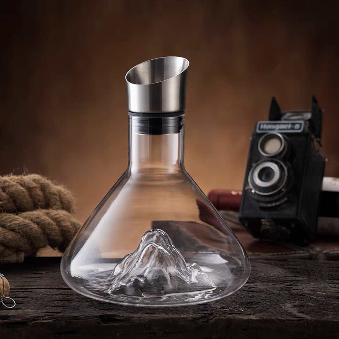 Iceberg-Style Glass Wine Decanter