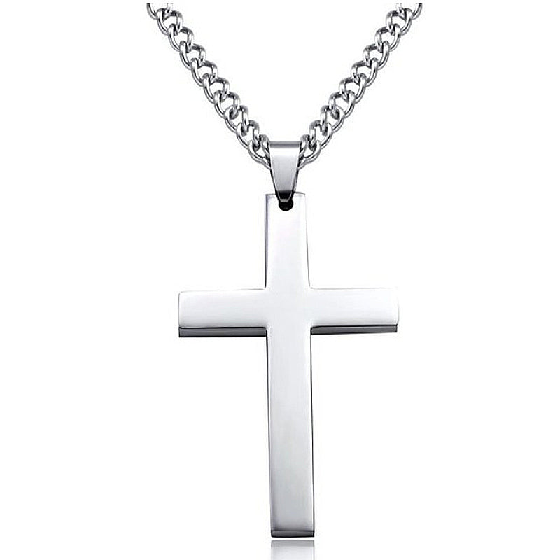 Stainless-Steel Cross Pendant Necklace