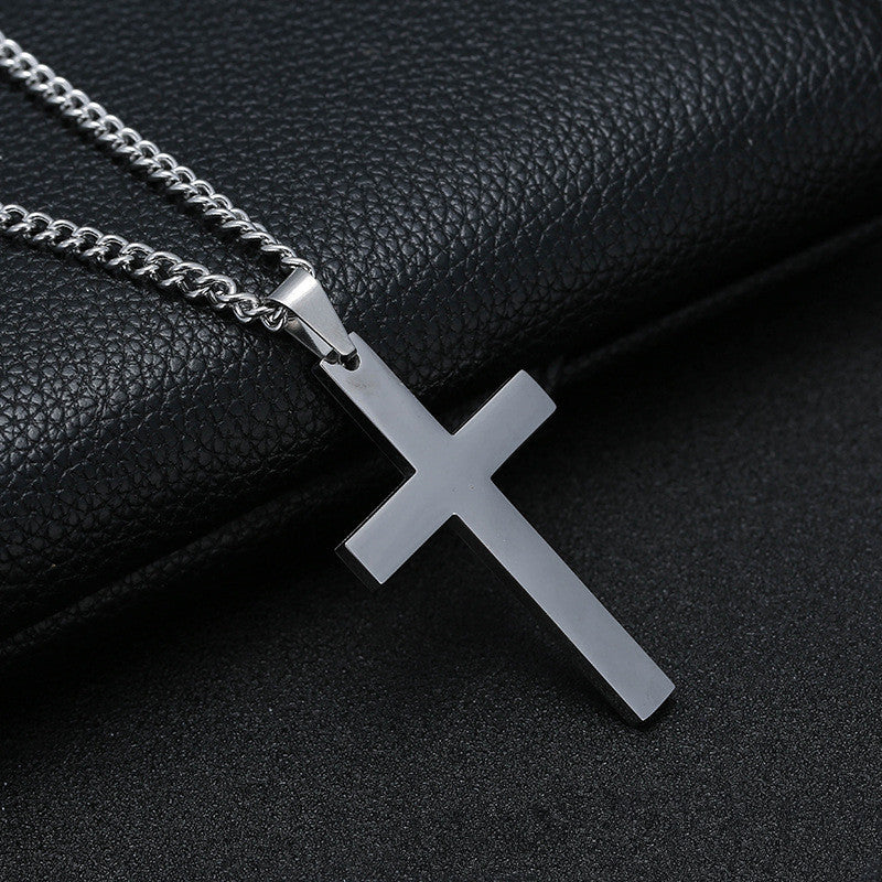 Stainless-Steel Cross Pendant Necklace