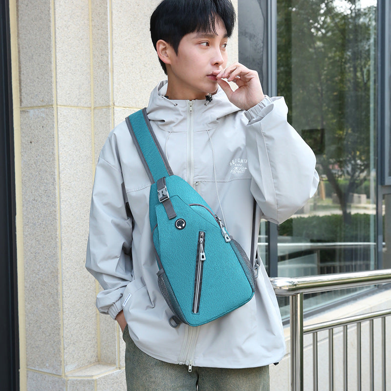 Men’s Oxford-Cloth Crossbody Shoulder Bag