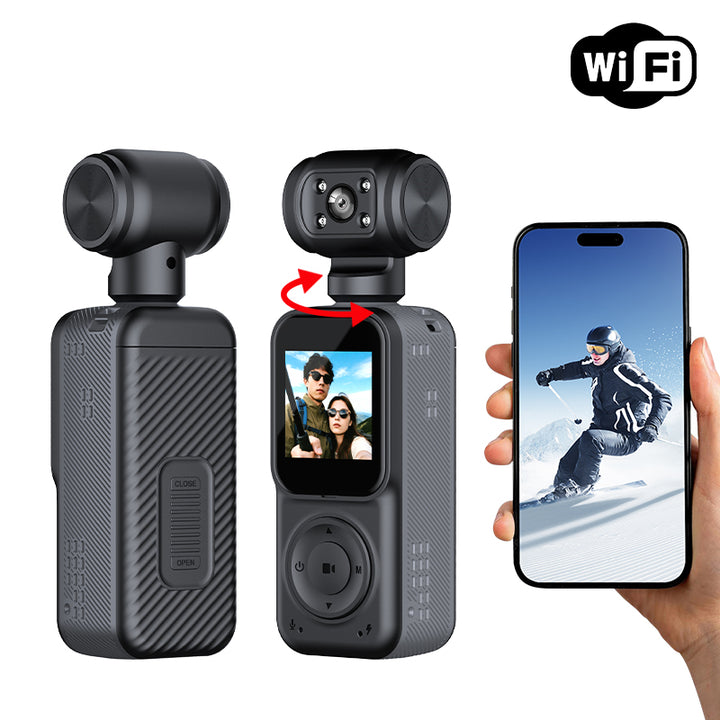 Dual-lens rotating sports camera