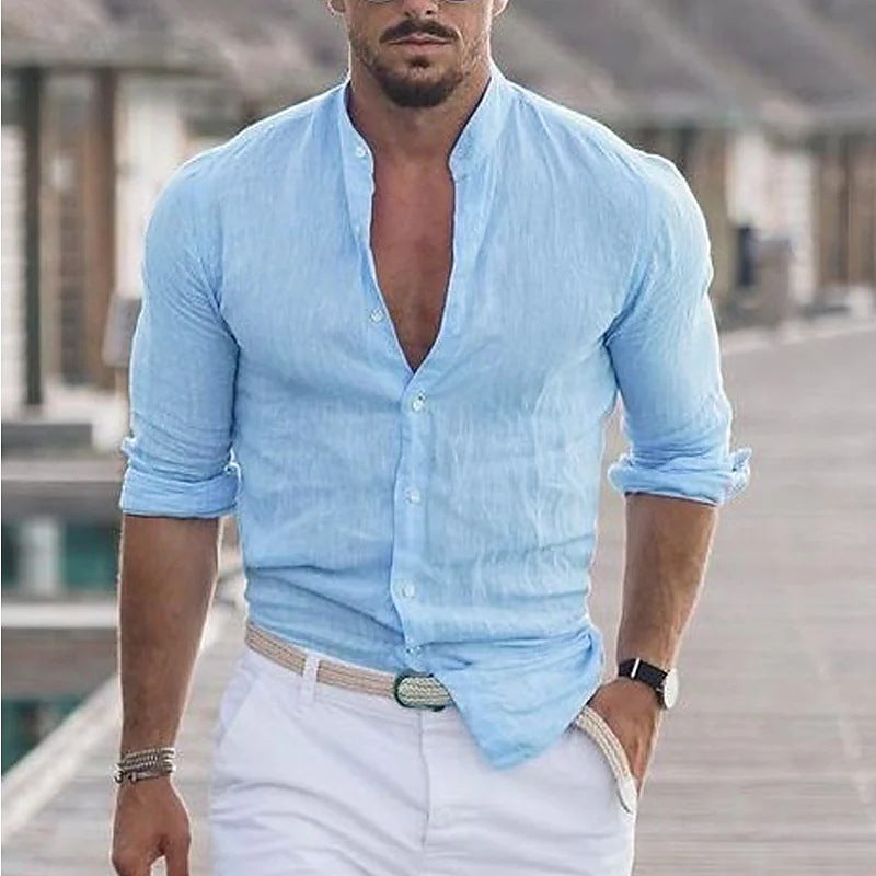 Men’s Casual Long-Sleeve Button Shirt