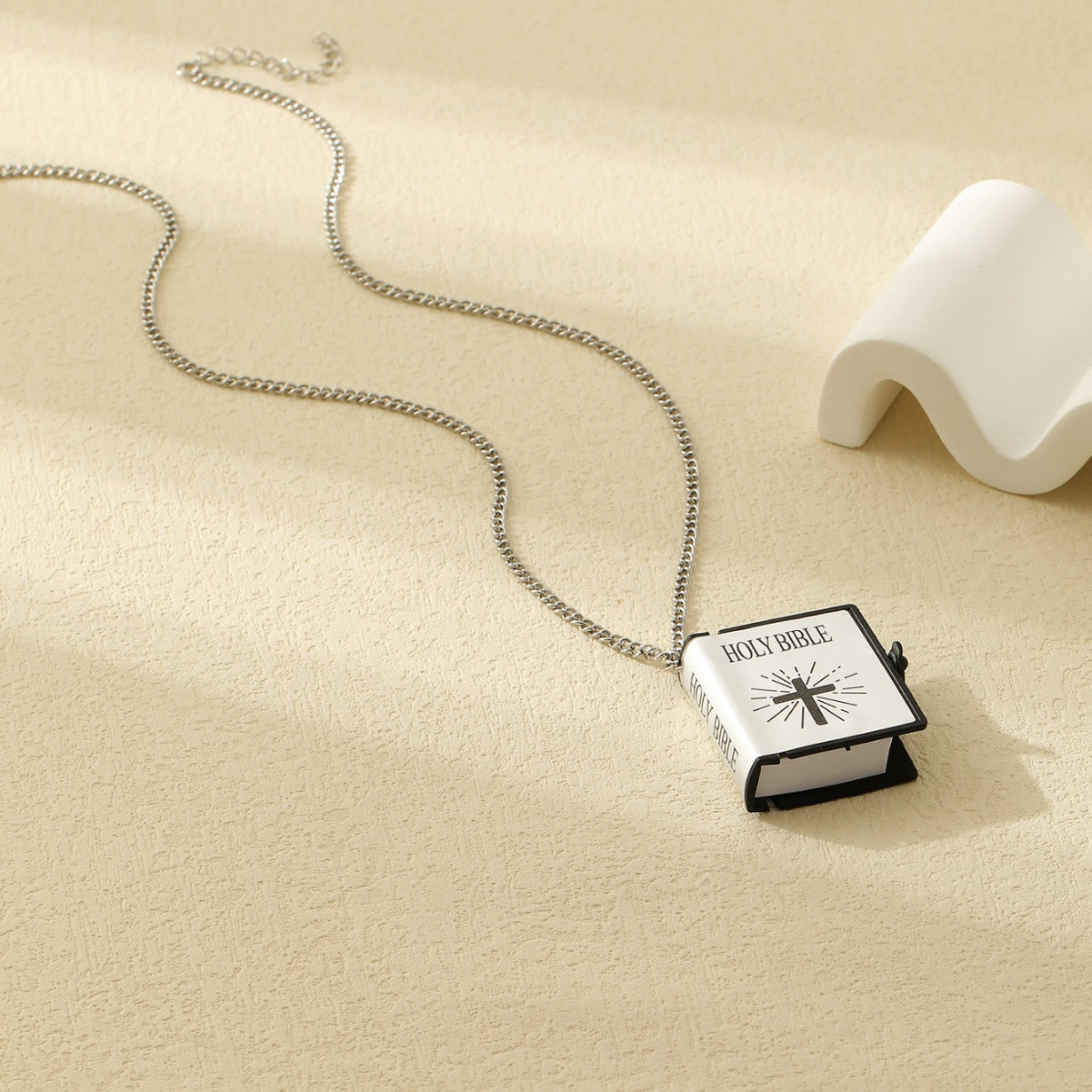 Cross & Bible Pendant Necklace