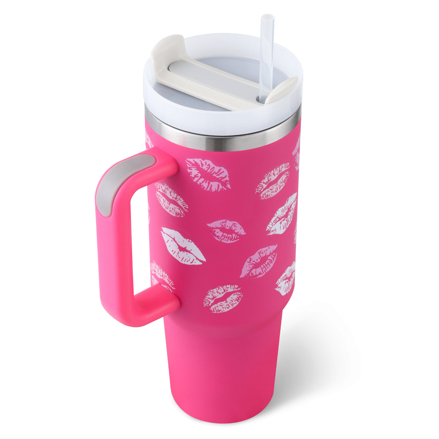 40 oz Insulated Tumbler with Handle & Straw — product image 3 of 25