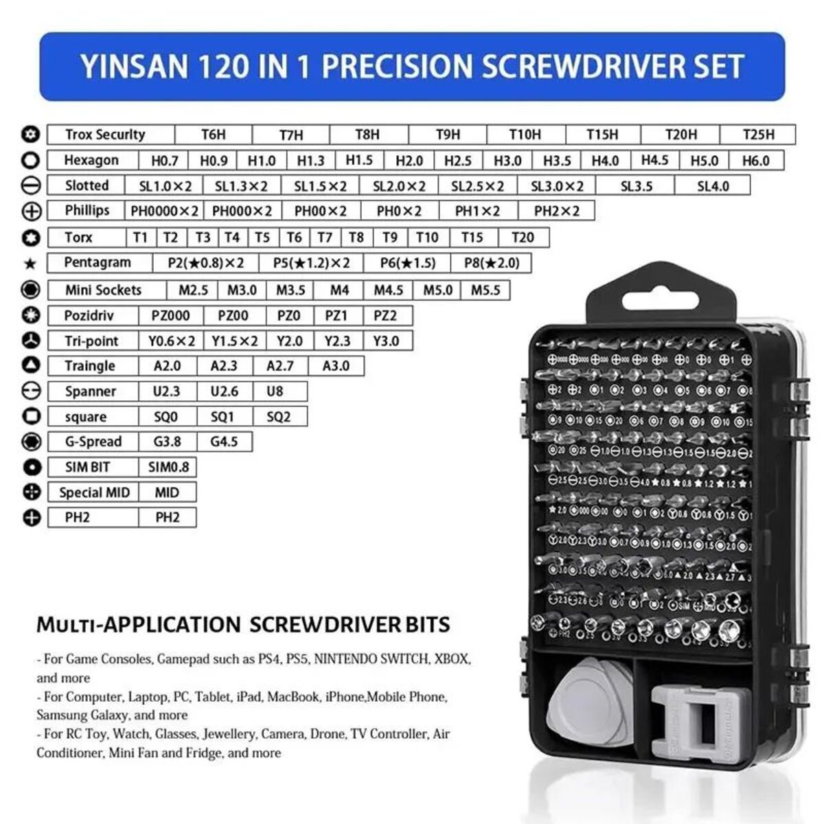 115/122-in-1 Precision Screwdriver Tool Kit — product image 4 of 11