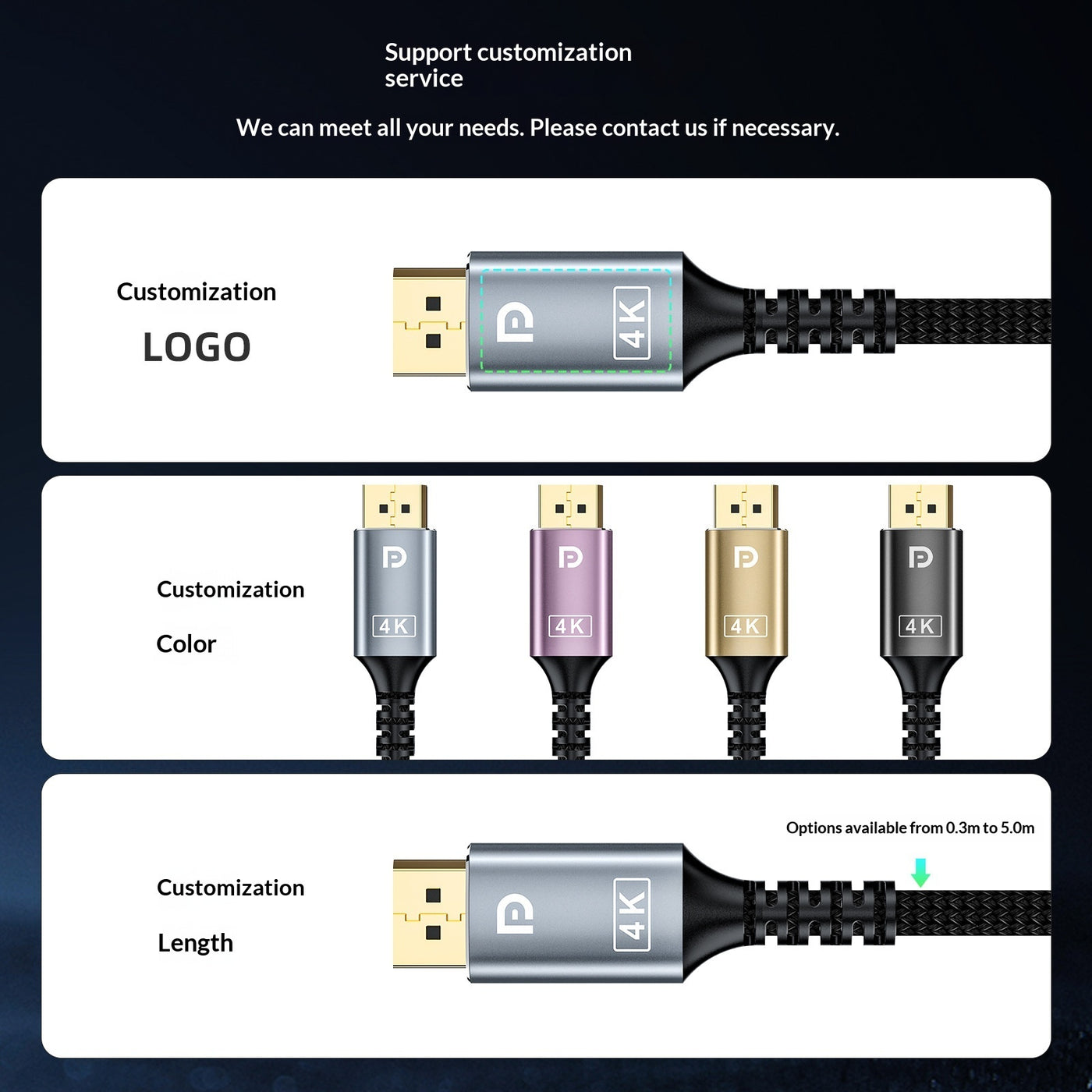 DisplayPort-to-HDMI 4K Cable (1–3 m) — product image 3 of 5