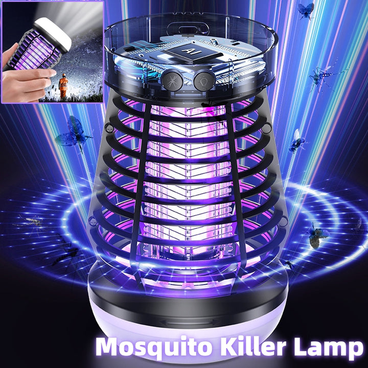 Rechargeable mosquito trap lamp with night light