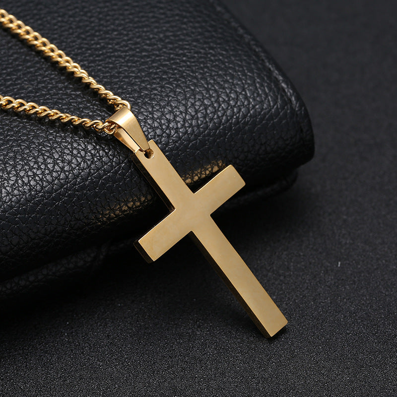 Stainless-Steel Cross Pendant Necklace