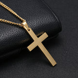 Stainless-Steel Cross Pendant Necklace