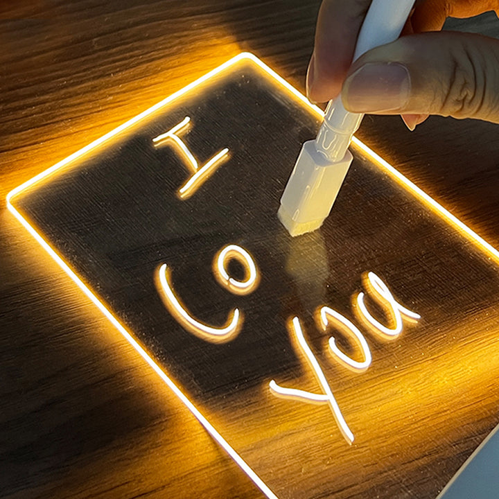 USB LED message board lamp with writing pen