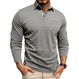 Men’s Plaid-Trim Long-Sleeve Polo Shirt