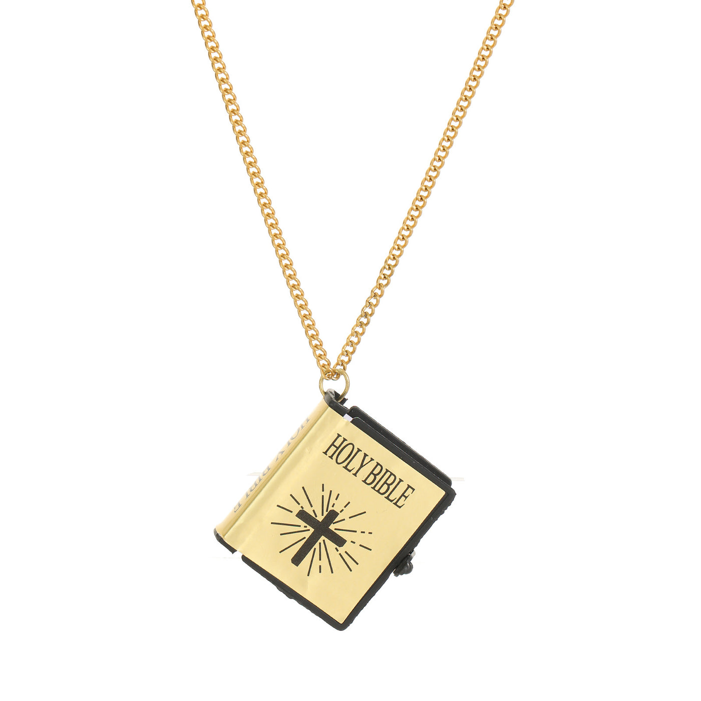 Cross & Bible Pendant Necklace