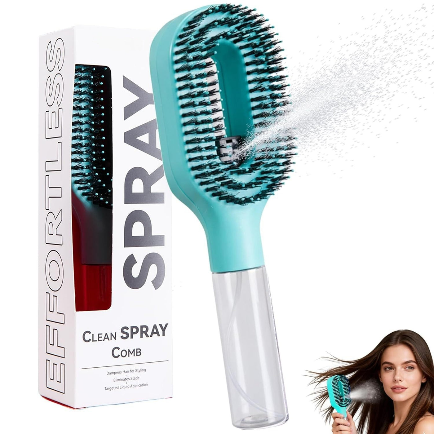 2-in-1 Mist Spray Detangling Hairbrush — product image 8 of 20