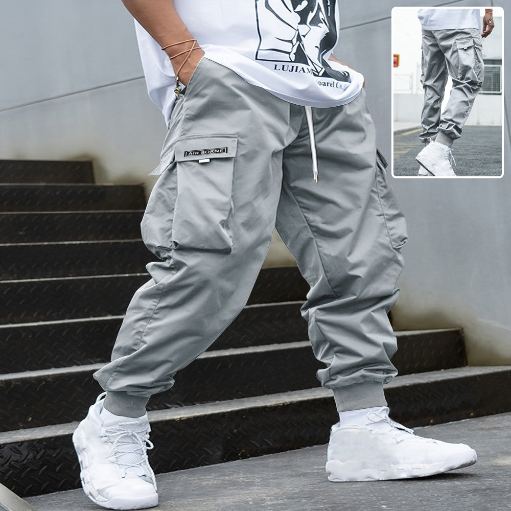 Men's multi-pocket drawstring cargo pants