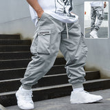 Men's multi-pocket drawstring cargo pants