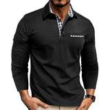 Men’s Plaid-Trim Long-Sleeve Polo Shirt