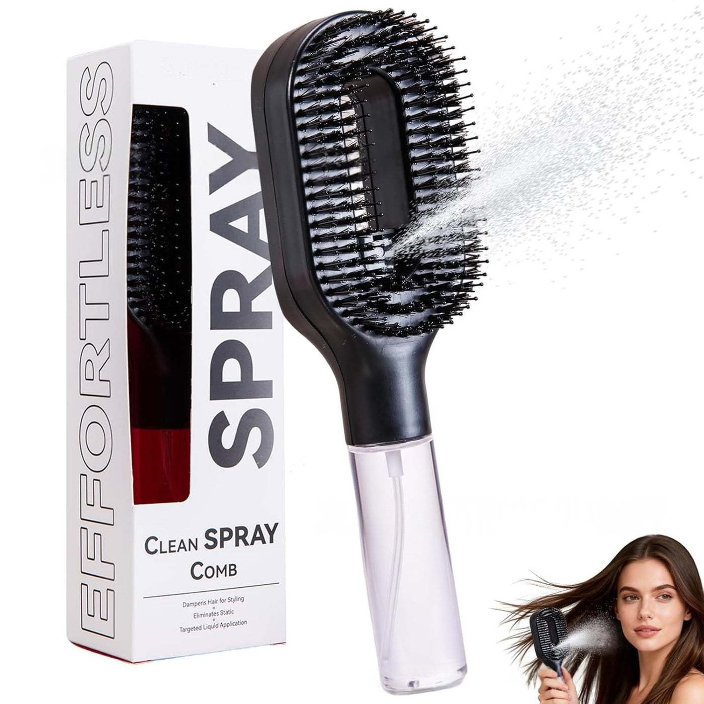 2-in-1 Mist Spray Detangling Hairbrush — product image 9 of 20