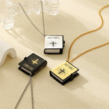Cross & Bible Pendant Necklace