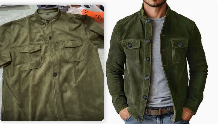 Men’s Faux-Suede Slim-Fit Jacket — product image 8 of 9